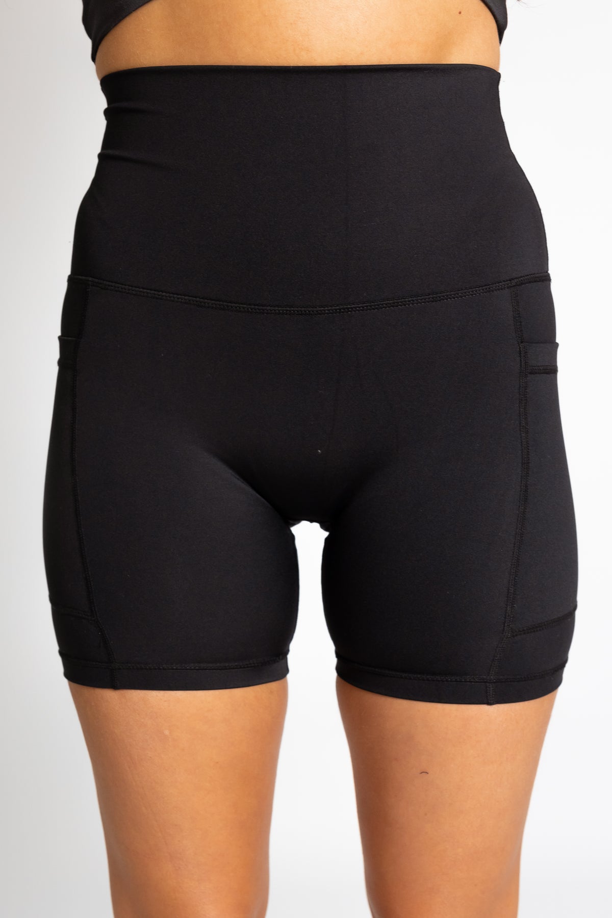 Premium Ultra High Waist 6&quot; Bike Shorts - Black - Noosa Active