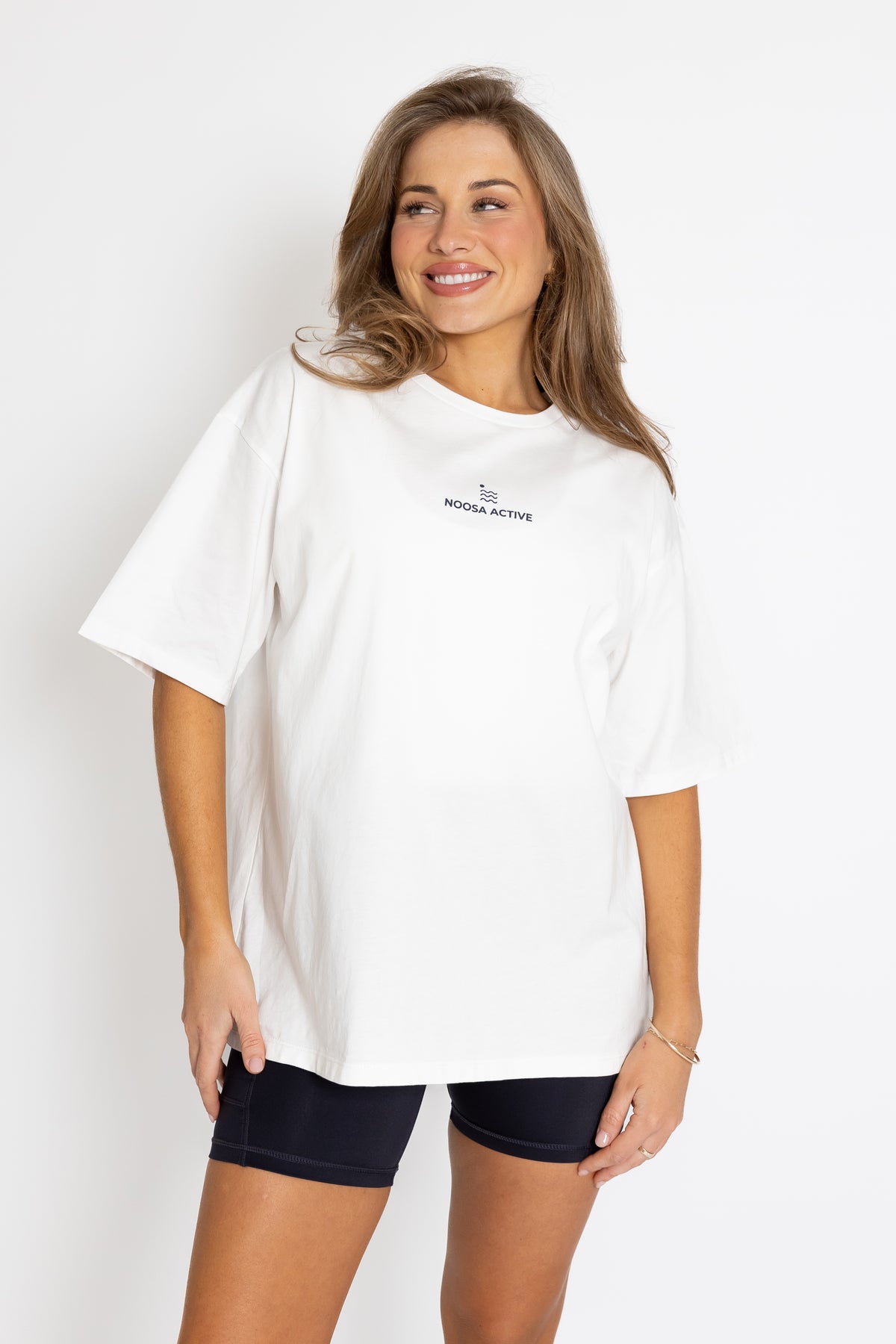 Signature Oversized Tee - White - Noosa Active