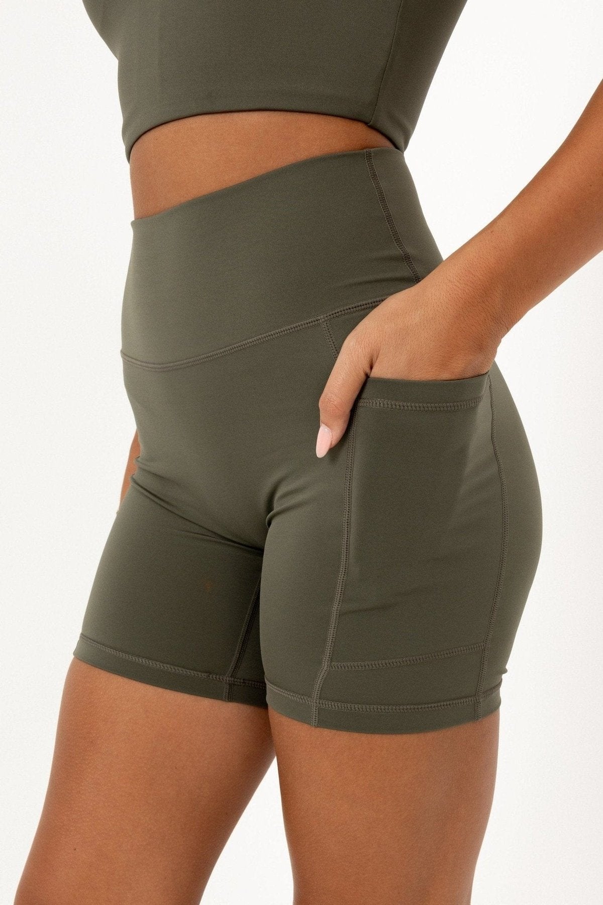 Noosa Active Bottoms XS Premium 6&quot; Bike Shorts - Olive