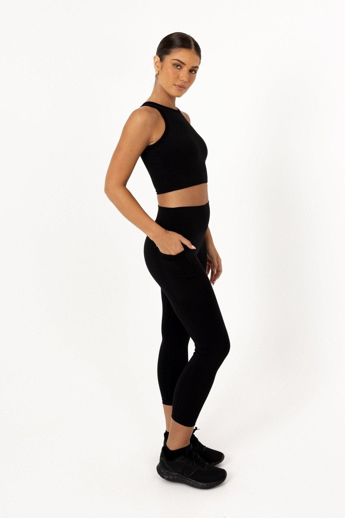 Noosa Active Bottoms Premium 7/8th Length Leggings - Black