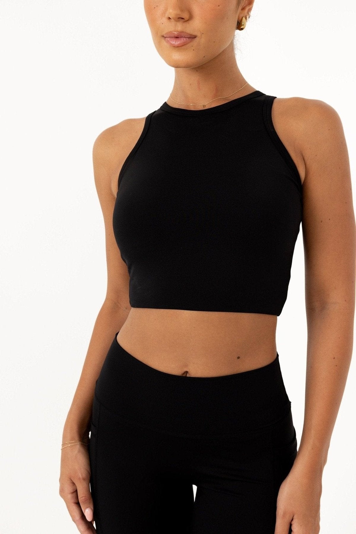 Noosa Active Tops XS Estelle Compressive Crop Top - Black