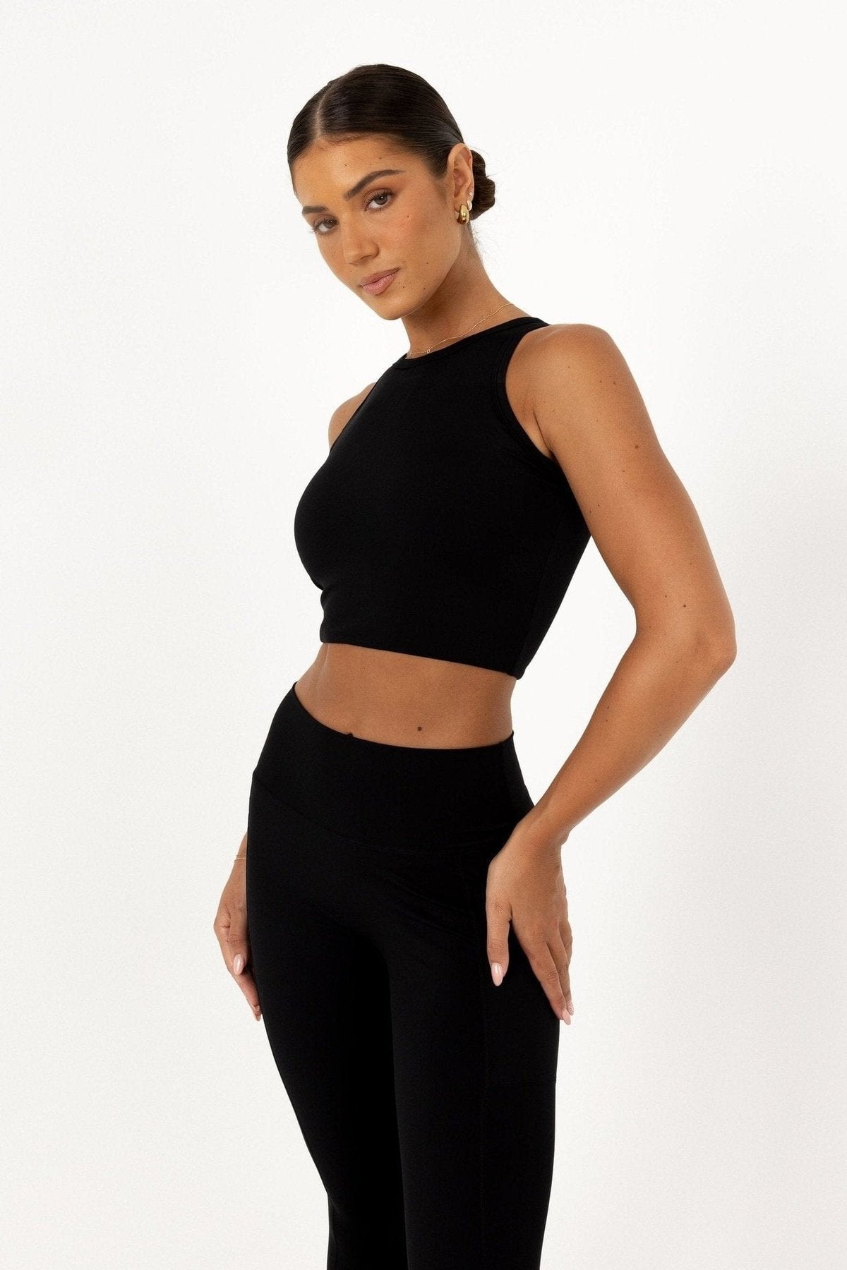 Noosa Active Tops Estelle Compressive Crop Top - Black